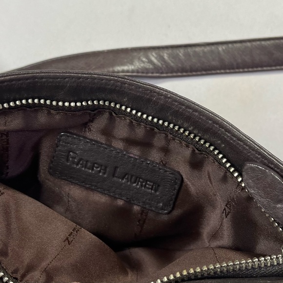 Ralph Lauren Vintage Brown Leather Crossbody Shoulder Bag Purse Silver Hardware - Picture 5 of 8